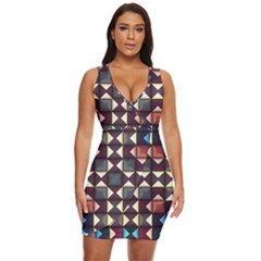 Symmetry Geometric Pattern Texture Draped Bodycon Dress by Pakjumat