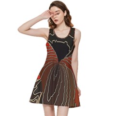 Red Gold Black Voracious Plant Leaf Inside Out Racerback Dress by Pakjumat