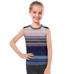 Horizontal Line Strokes Color Lines Kids  Mesh Tank Top by Pakjumat