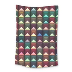 Diamond Geometric Square Design Pattern Small Tapestry by Pakjumat