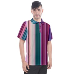 Vertical Line Color Lines Texture Men s Polo T-shirt