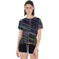 False Prismatic Black Background Open Back Sport T-shirt