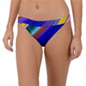 Color Lines Slanting Green Blue Band Bikini Bottoms View1