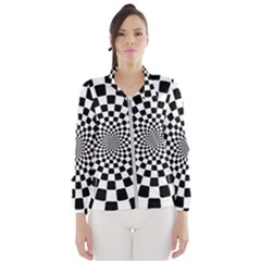 Geomtric Pattern Illusion Shapes Women s Windbreaker by Pakjumat