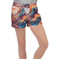 Pattern Abstract Women s Velour Lounge Shorts by Pakjumat