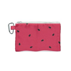 Minimalist Summer Watermelon Wallpaper Canvas Cosmetic Bag (small) by Pakjumat