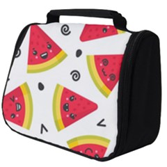 Cute Smiling Watermelon Seamless Pattern White Background Full Print Travel Pouch (big) by Pakjumat