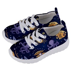 Marine Seamless Pattern Thin Line Memphis Style Kids  Lightweight Sports Shoes by Pakjumat