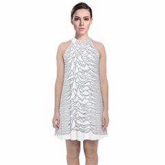 Joy Division Unknown Pleasures Velvet Halter Neckline Dress 