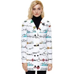 Decoration Element Style Pattern Button Up Hooded Coat  by Hannah976