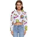 Doodle Cartoon Drawn Cone Food Women s Lightweight Cropped Hoodie View1