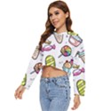 Doodle Cartoon Drawn Cone Food Women s Lightweight Cropped Hoodie View2