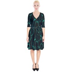 Green Pattern Background Abstract Wrap Up Cocktail Dress