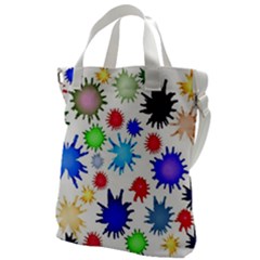 Inks Drops Black Colorful Paint Canvas Messenger Bag by Hannah976