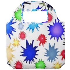 Inks Drops Black Colorful Paint Foldable Grocery Recycle Bag by Hannah976