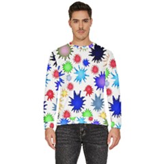 Inks Drops Black Colorful Paint Men s Fleece Sweatshirt by Hannah976