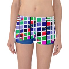 Color Graffiti Pattern Geometric Reversible Boyleg Bikini Bottoms