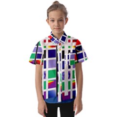 Color Graffiti Pattern Geometric Kids  Short Sleeve Shirt