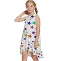 Star Random Background Scattered Kids  Frill Swing Dress View2