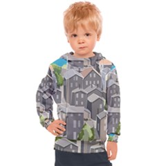 Village Place Portugal Landscape Kids  Hooded Pullover by Hannah976