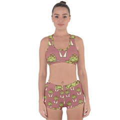 Cactus Pattern Background Texture Racerback Boyleg Bikini Set