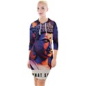 Let That Shit Go Buddha Low Poly (6) Quarter Sleeve Hood Bodycon Dress View1