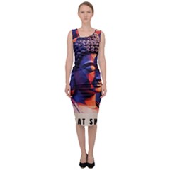 Let That Shit Go Buddha Low Poly (6) Sleeveless Pencil Dress by 1xmerch