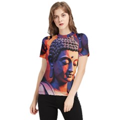 Let That Shit Go Buddha Low Poly (6) Women s Short Sleeve Rash Guard by 1xmerch