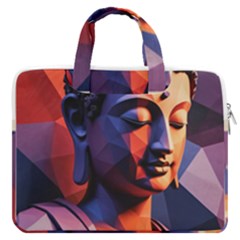 Let That Shit Go Buddha Low Poly (6) Macbook Pro 16  Double Pocket Laptop Bag  by 1xmerch