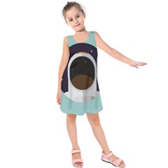 Astronaut Space Astronomy Universe Kids  Sleeveless Dress by Sarkoni