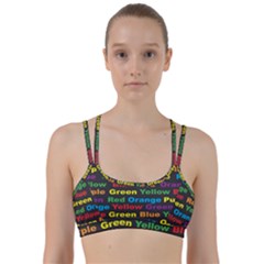 Red Yellow Blue Green Purple Line Them Up Sports Bra