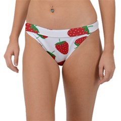 Seamless Pattern Fresh Strawberry Band Bikini Bottoms by Sarkoni