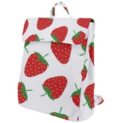 Seamless Pattern Fresh Strawberry Flap Top Backpack by Sarkoni