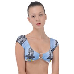 Rocket Shuttle Spaceship Science Cap Sleeve Ring Bikini Top by Sarkoni