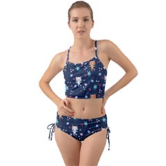 Cute Astronaut Cat With Star Galaxy Elements Seamless Pattern Mini Tank Bikini Set by Grandong