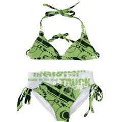 Monster Truck Illustration Green Car Kids  Classic Bikini Set by Sarkoni