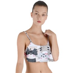 Cute Cat Couple Seamless Pattern Cartoon Layered Top Bikini Top  by Bedest