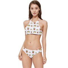 Fries Taco Pattern Fast Food Banded Triangle Bikini Set by Apen