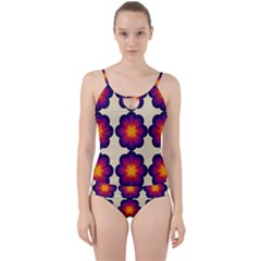 Flower Pattern Design Seamless Cut Out Top Tankini Set by Ravend