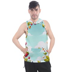 Fruits Sweet Papaya Orange Pattern Men s Sleeveless Hoodie