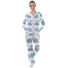 Transportation Seamless Pattern Women s Tracksuit by Grandong