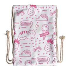 Cute Girly Seamless Pattern Drawstring Bag (large) by Grandong