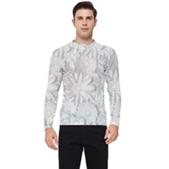 Damask, Desenho, Flowers, Gris Men s Long Sleeve Rash Guard by nateshop