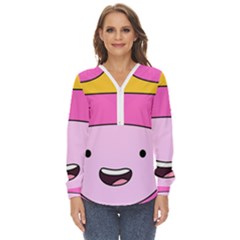 Adventure Time Princess Bubblegum Zip Up Long Sleeve Blouse