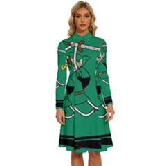 Adventure Time The Legend Of Zelda Long Sleeve Shirt Collar A-line Dress