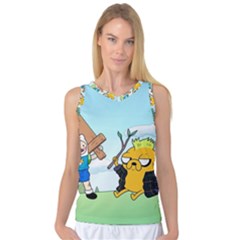 Adventure Time Finn And Jake Cartoon Network Parody Women s Basketball Tank Top by Sarkoni