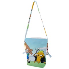 Adventure Time Finn And Jake Cartoon Network Parody Folding Shoulder Bag by Sarkoni