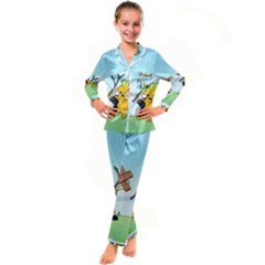 Adventure Time Finn And Jake Cartoon Network Parody Kids  Satin Long Sleeve Pajamas Set