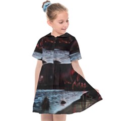 Artistic Creepy Dark Evil Fantasy Halloween Horror Psychedelic Scary Spooky Kids  Sailor Dress by Sarkoni