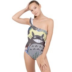 Illustration Anime Cartoon My Neighbor Totoro Frilly One Shoulder Swimsuit